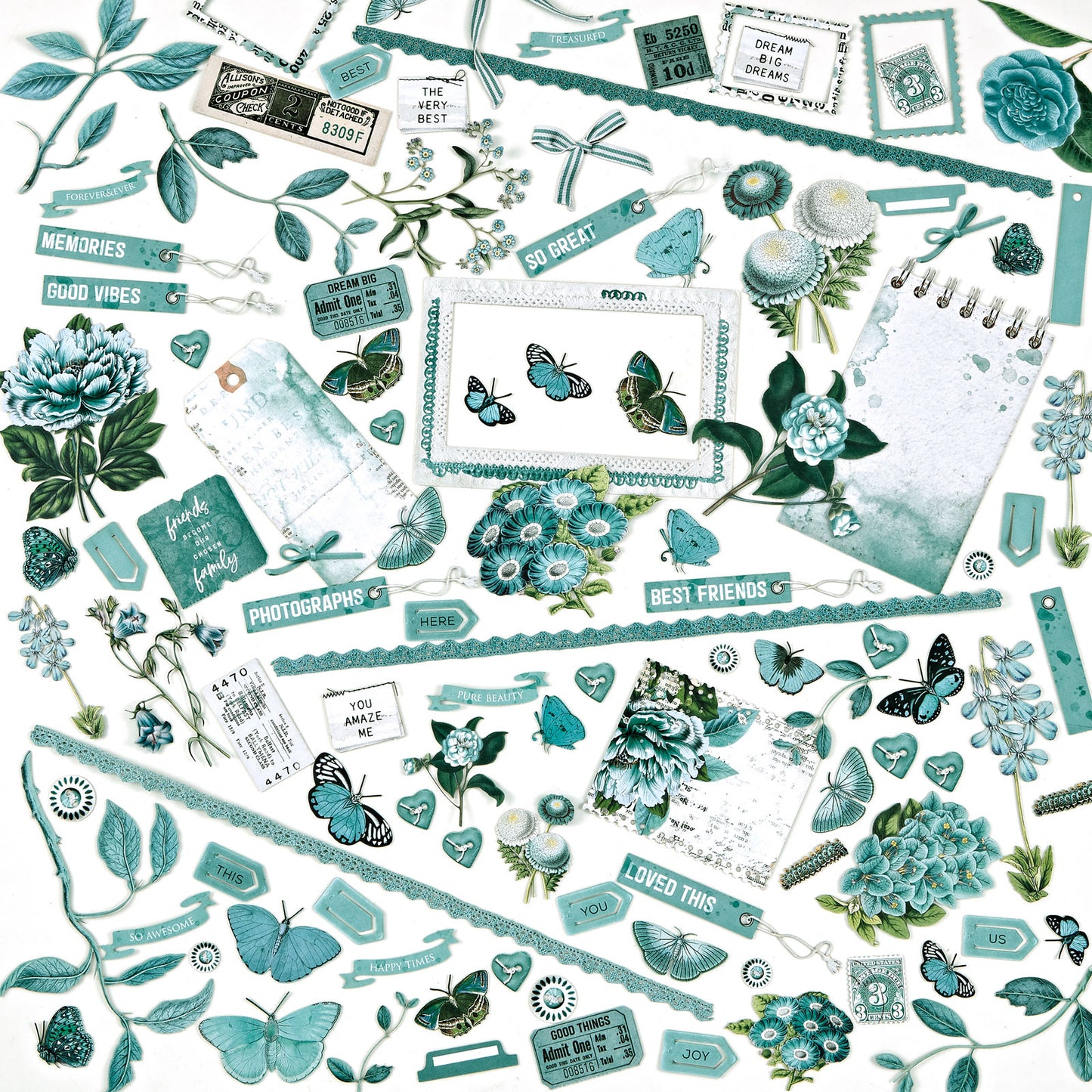 49 & Market Color Swatch Teal Laser Cut Elements