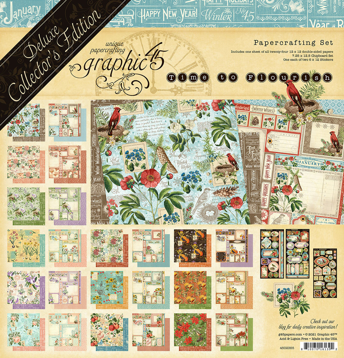 Graphic 45 Time to Flourish 12” x 12” Deluxe Collector's Edition – Kreative  Kreations