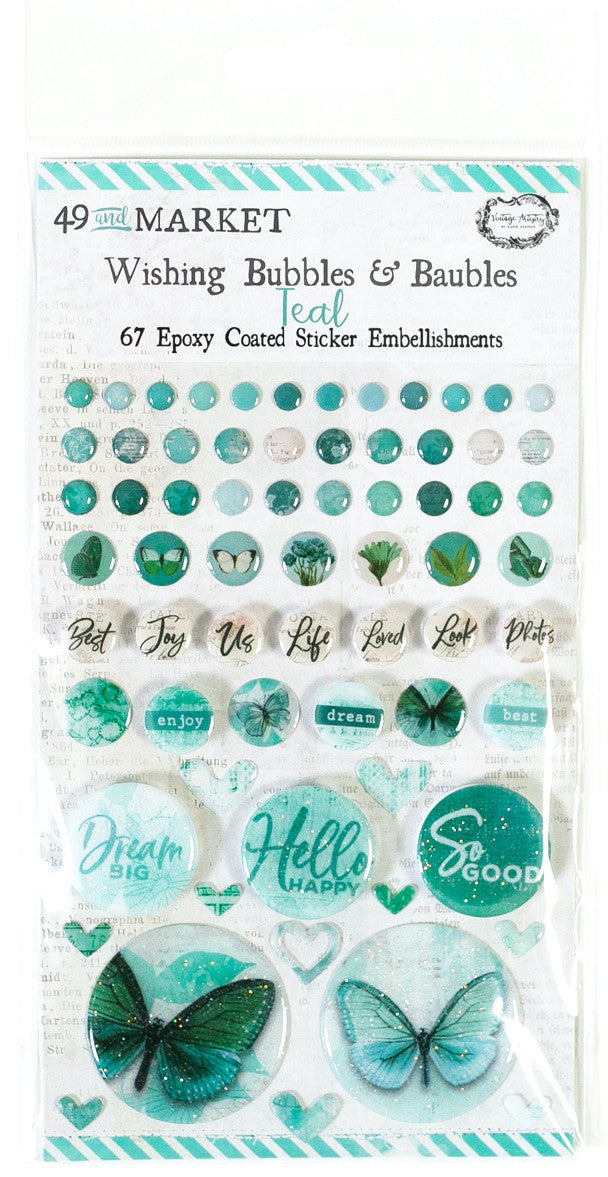 49 & Market Vintage Teal – Wensbubbels en kerstballen