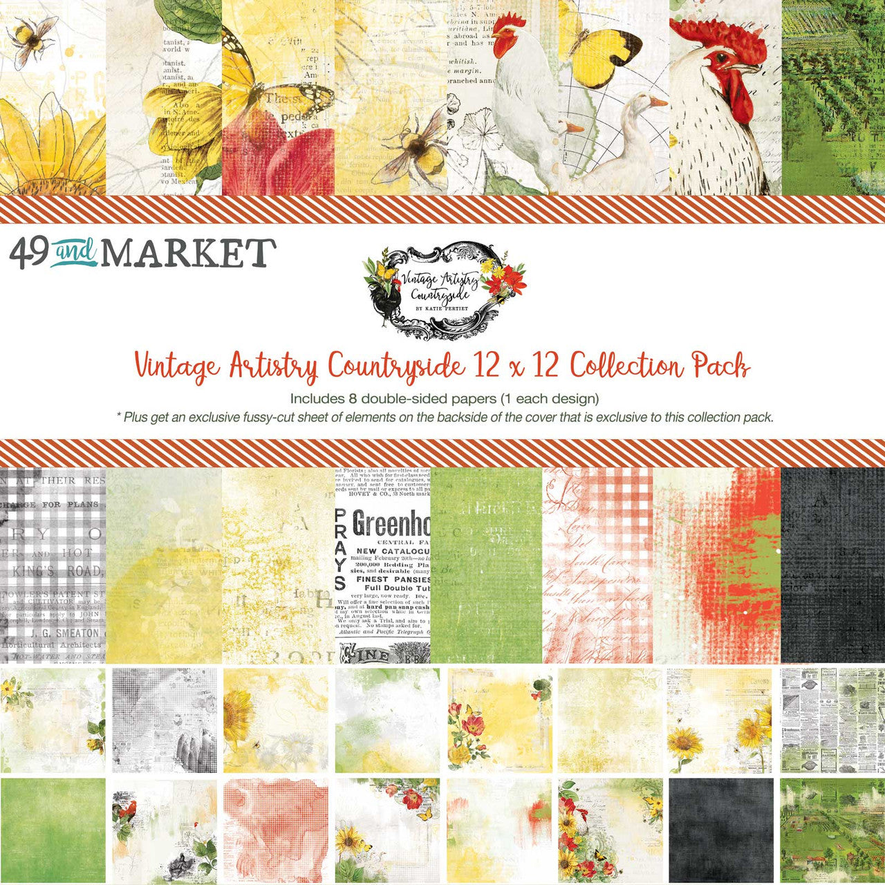 49 and Market - Vintage Artistry Serenity Collection - 12 x 12 Double Sided  Paper - Subtleties