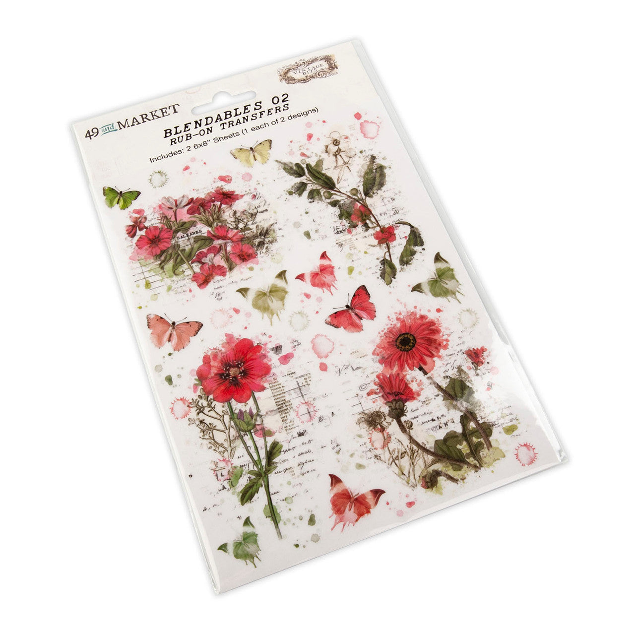 49 and Market - Vintage Bits Collection - 6 x 8 Rub-On Transfers - Essential Blendables 2