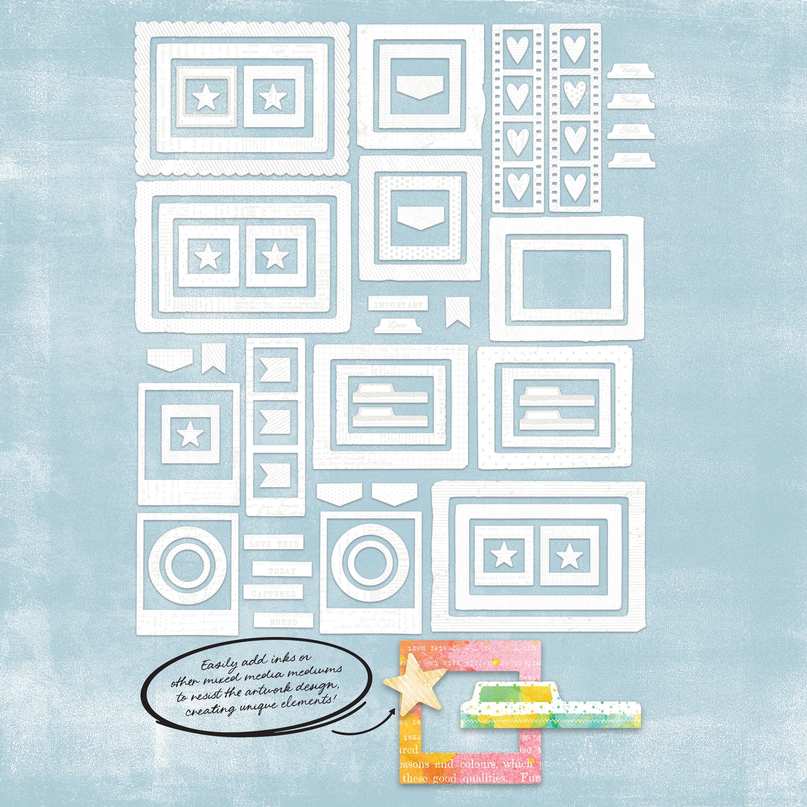 49 & Market Irresistible Die-cut Frames by Vicki Boutin