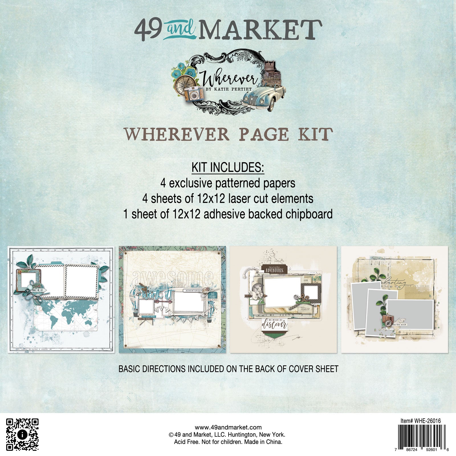 49 and Market Essential Cardstock 12x12 20/Pkg - White