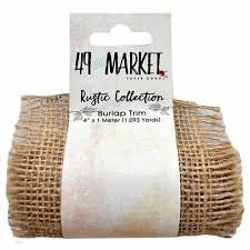 49 y Market Ribete de arpillera natural