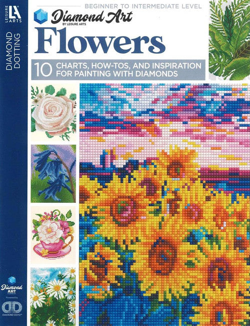 Cuadros de pintura de flores y arte con diamantes y libro de ideas