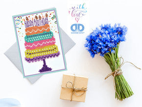 Tarjeta de felicitación de feliz cumpleaños de Diamond Dotz