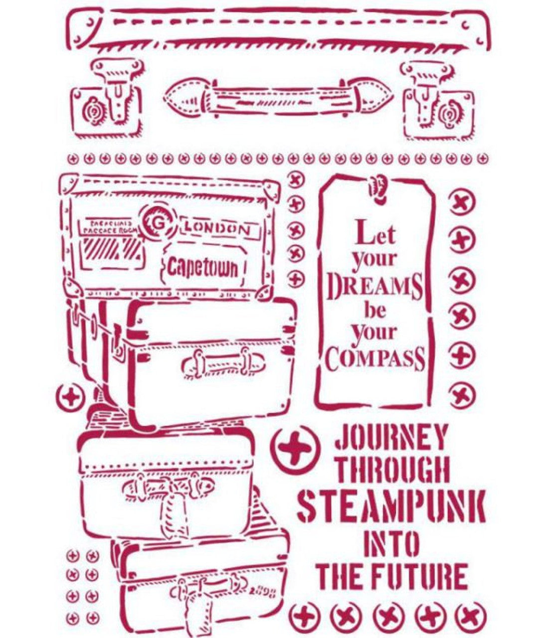 Stamperia Lady Vagabond Luggage Stencil G