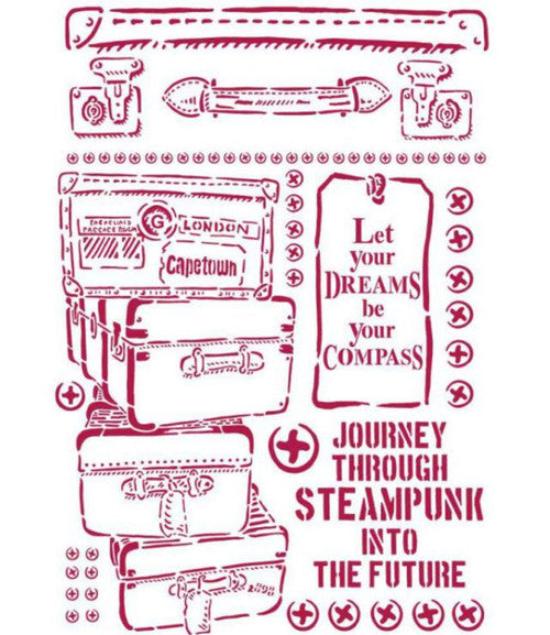Stamperia Lady Vagabond Luggage Stencil G