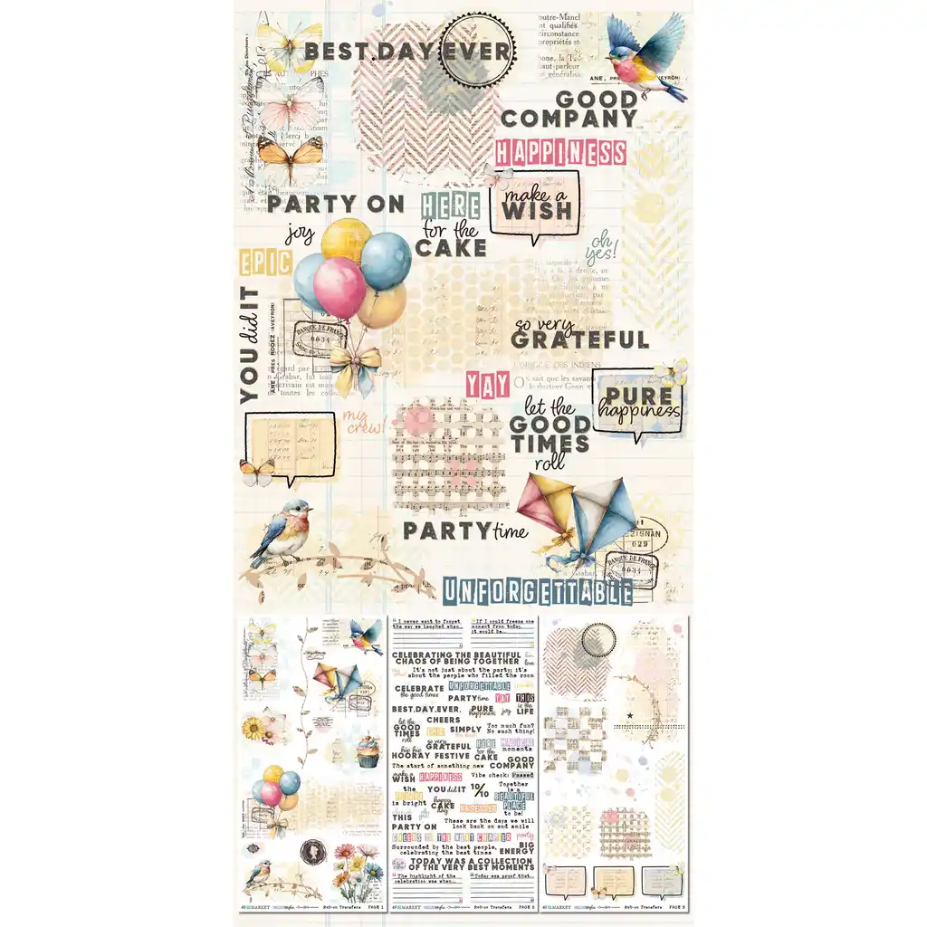 49 & Market Glimmer and Glee Essential 6 x 12 Rub-On Transfer Set