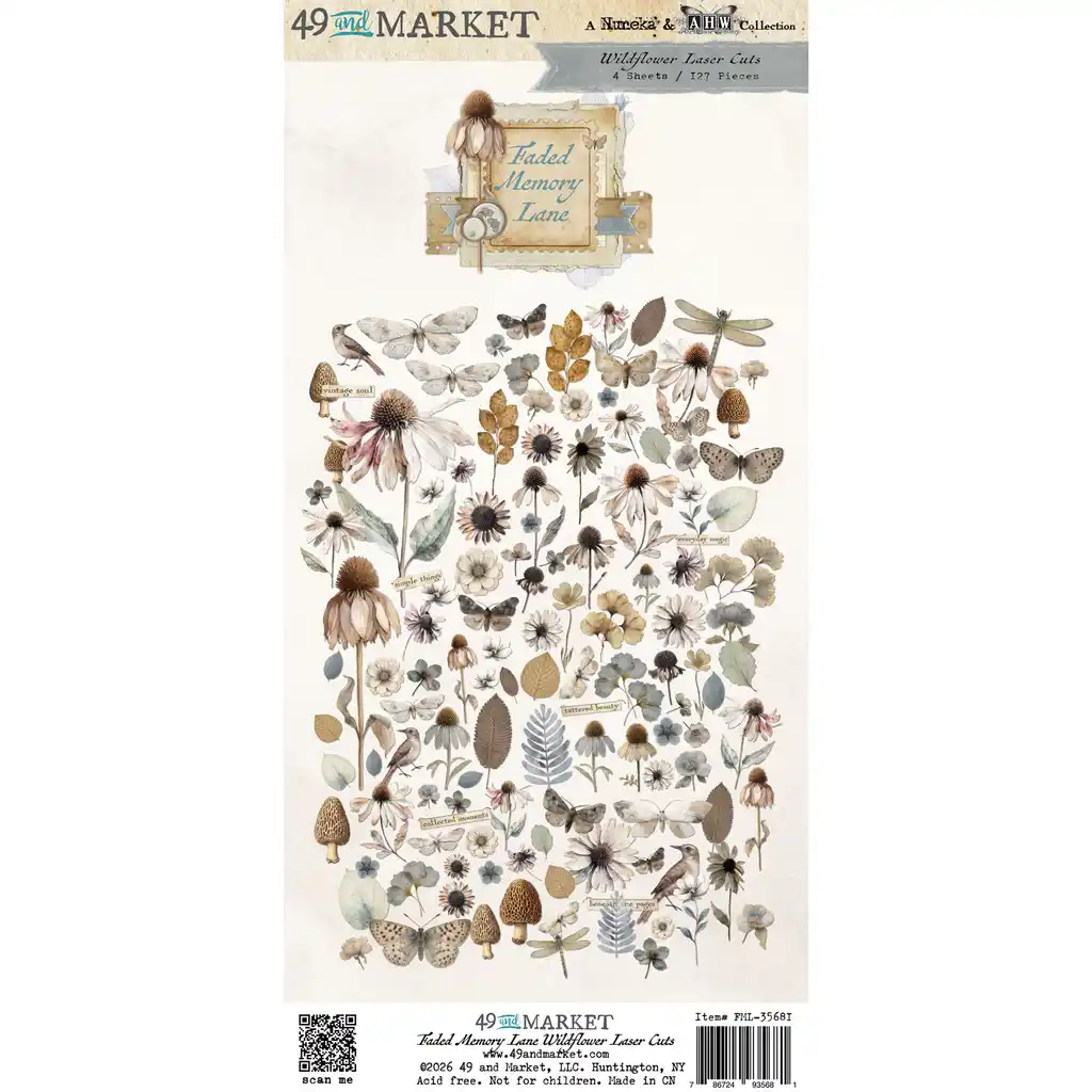 49 & Market Faded Memory Lane Wildflowers Laser Cut Elements