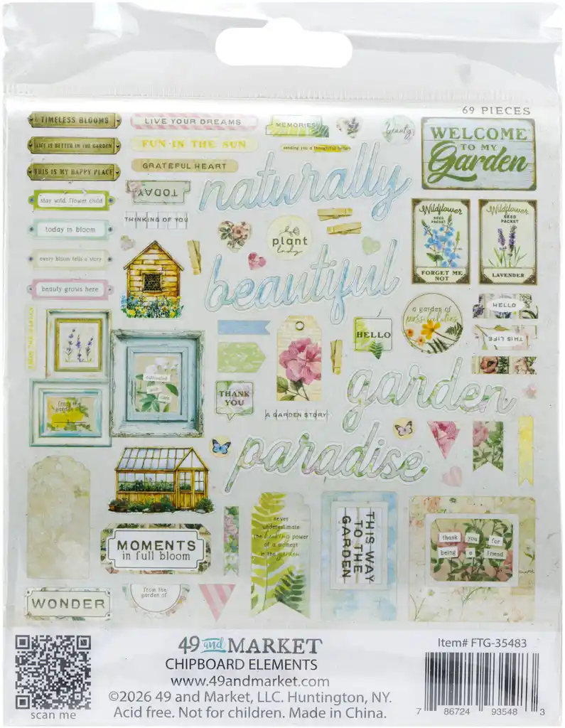 49 & Market From The Garden Chipboard Elements