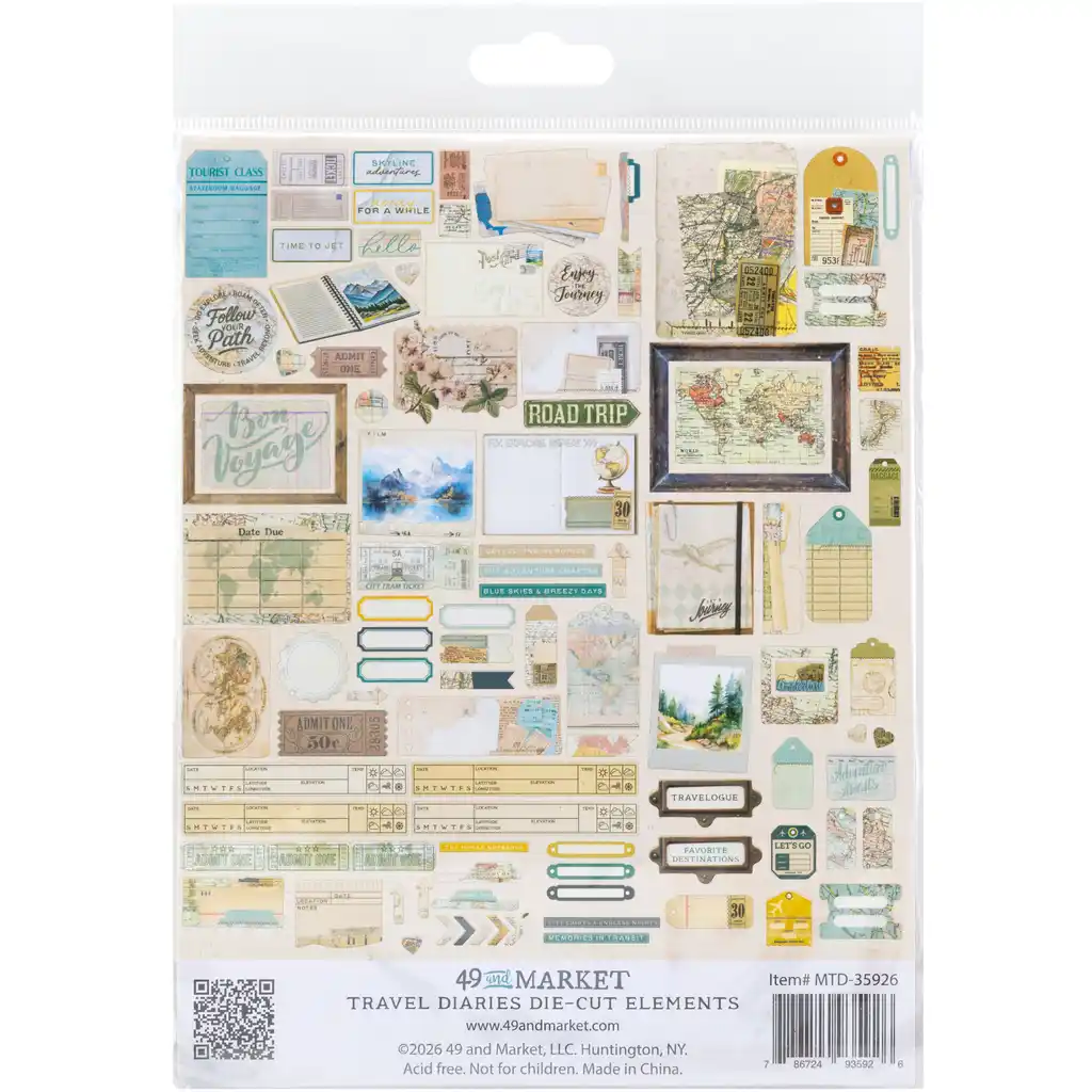 49 & Market Travel Diaries Die-Cut Elements