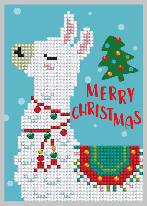 Diamond Dotz Merry Christmas Lama Greeting Card