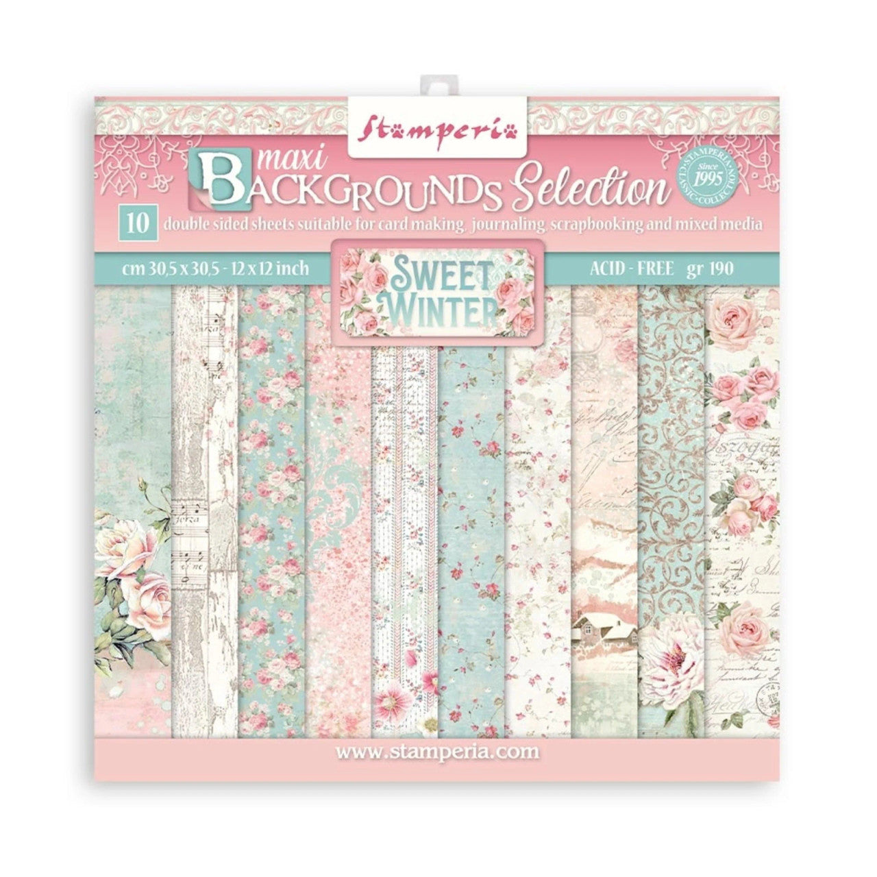 Stamperia Sweet Winter Achtergrond Dubbelzijdig Papierpakket 12" x 12"
