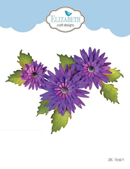 Juego de 9 troqueles florales Elizabeth Craft