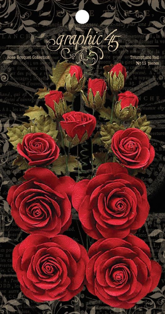 Colección Graphic 45 Ramo de rosas rojas triunfantes