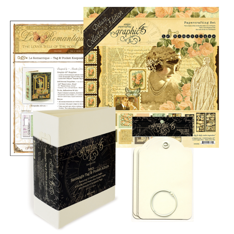 Graphic 45 January 2020 Le Romantique Album and Gatefold Card Monthly Kit