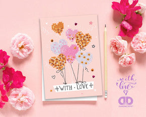 Diamond Dotz With Love Balloons Greeting Card