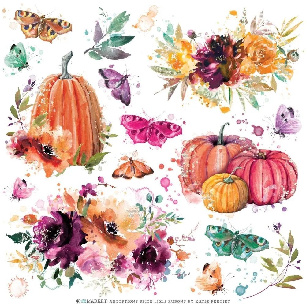 49 & Market ARToptions Spice 12x12 Rub-On Transfer Sheet - Kreative Kreations