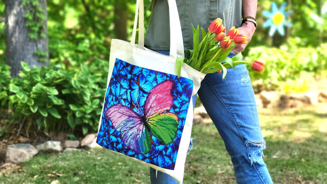 Freestyle Project - Diamond Painting Turned Sparkling Tote Bag - Kreative Kreations