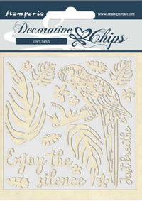 Stamperia Decoratieve Chips - Amazone Papegaai 
