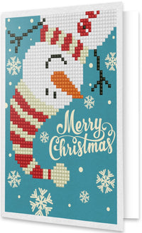 Diamond Dotz Merry Christmas Snowman Greeting Card