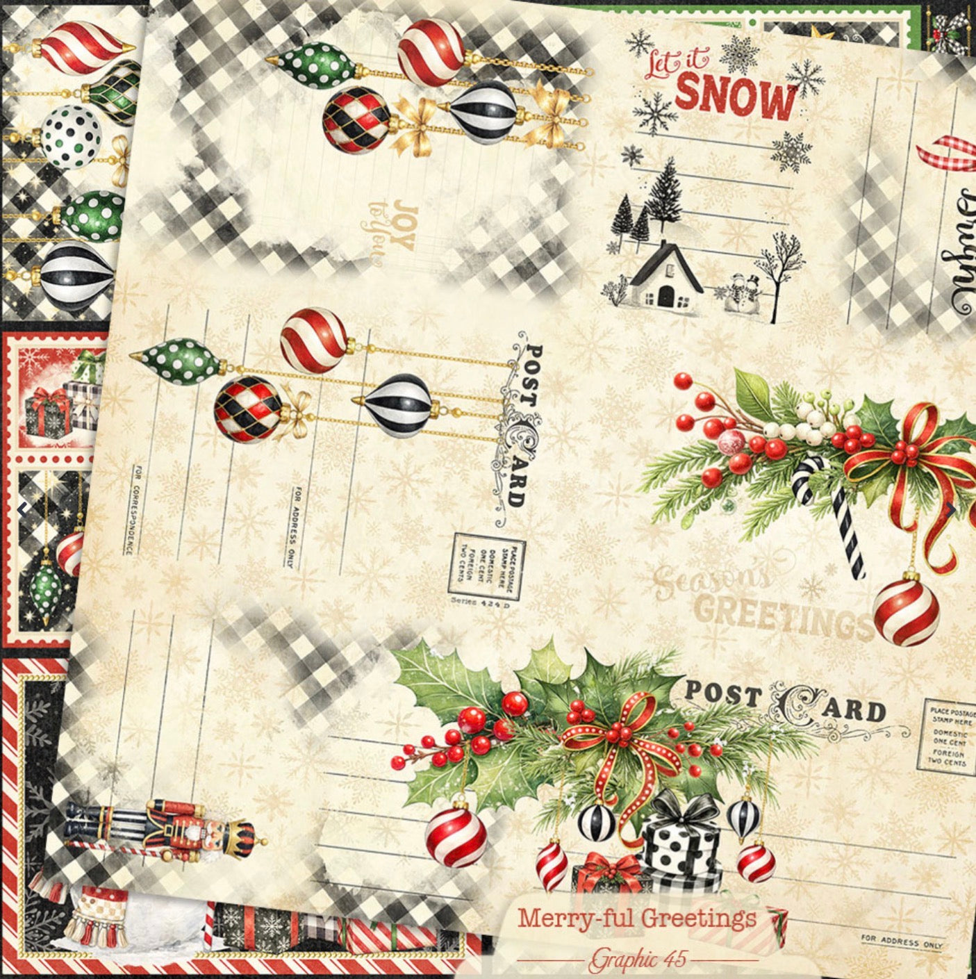 Graphic 45 Merry-ful Greetings 8” x 8” Collection Pack
