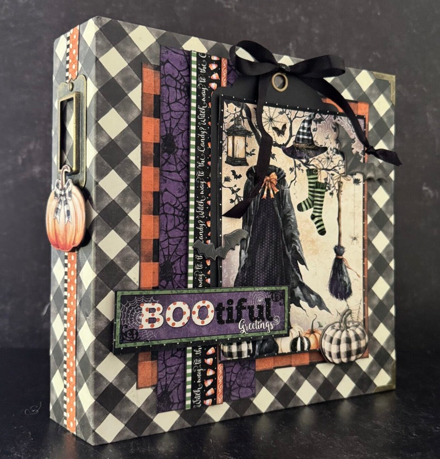 Graphic 45 Check Binder Album with Interactive Pages — Black