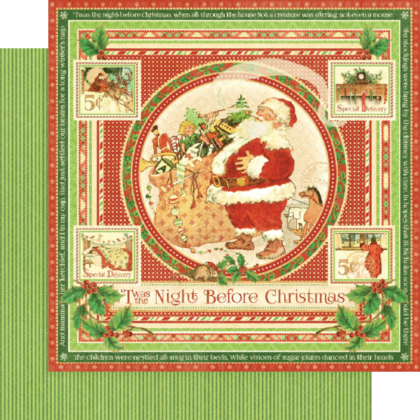 Graphic 45 ‘Twas The Night Before Christmas 8” x 8” Paper Pad