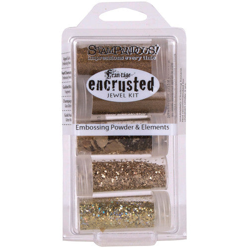 Stampendous Frantage Encrusted Jewel Gold Embossing Powder and Elements Kit