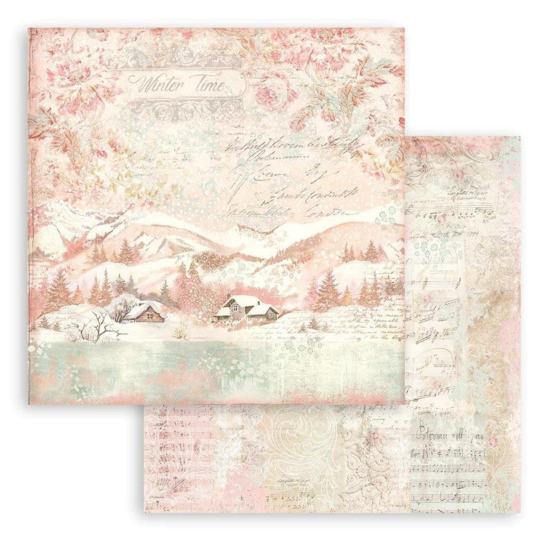 Stamperia Sweet Winter Achtergrond Dubbelzijdig Papierpakket 12" x 12"