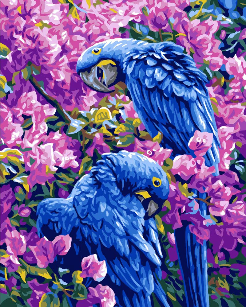 Diamond Dotz blauwe papegaaien