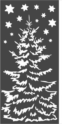 Stamperia dikke kerstboom stencil