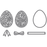 Elizabeth Craft Designs Elegant Easter Eggs Small Metal Die Set