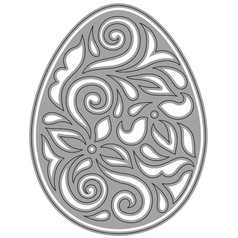 Elizabeth Craft Designs Elegant Easter Eggs Large Metal Die Set
