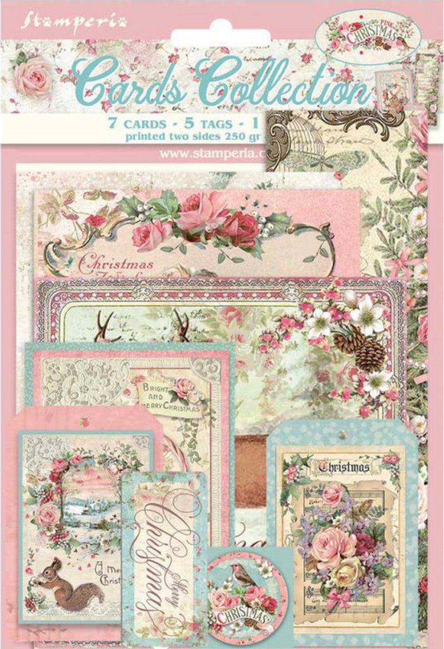 Stamperia Cards Collection - Pink Christmas