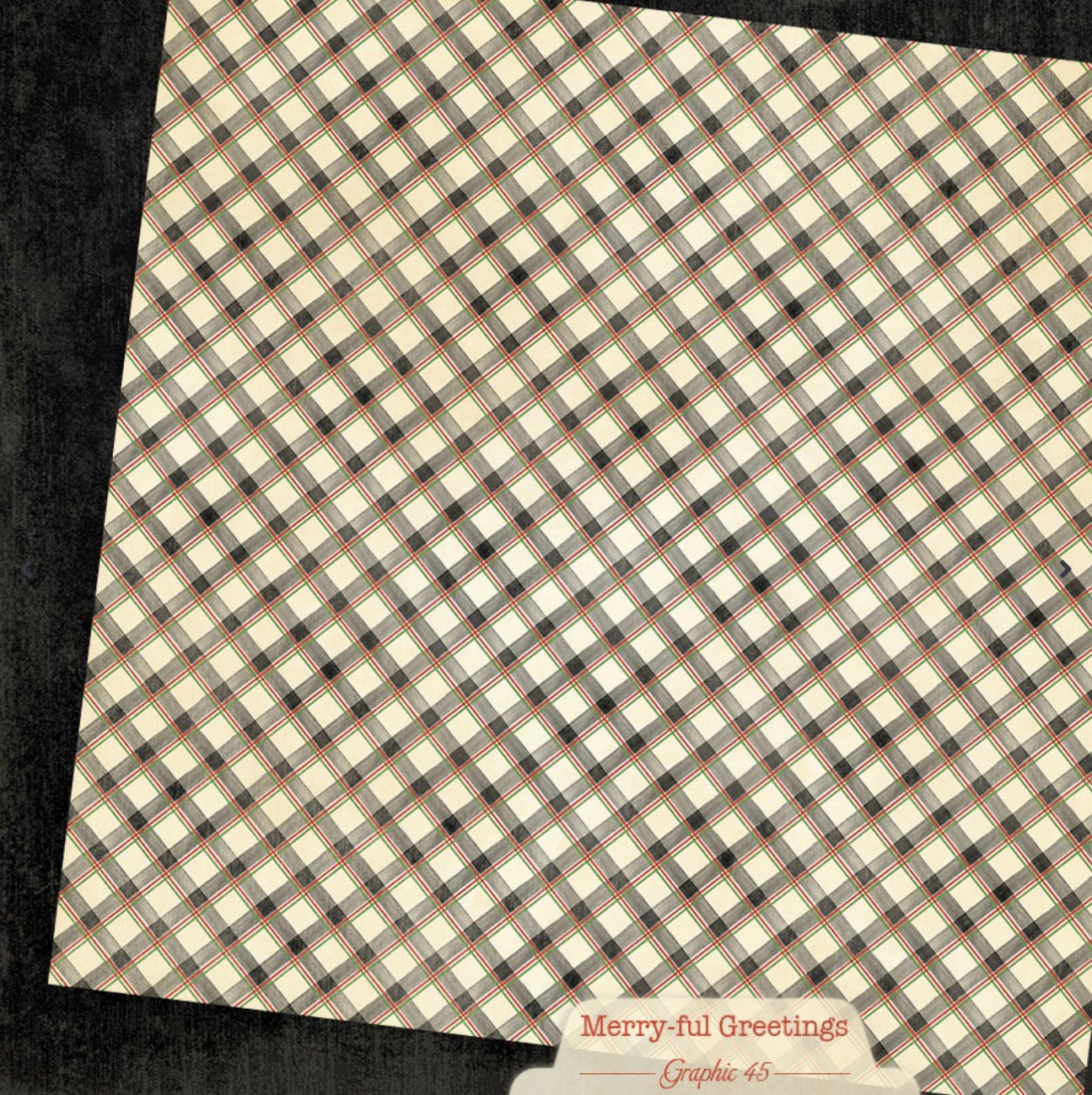 Graphic 45 Merry-ful Greetings 12” x 12” Plaids, Stripes & Solids Pack