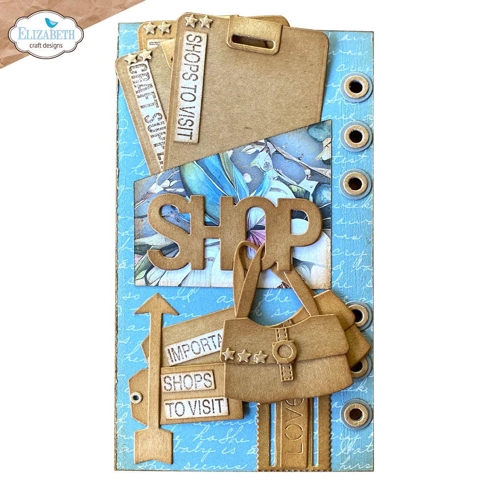 Elizabeth Craft Designs Slanting Library pocket with bag Die