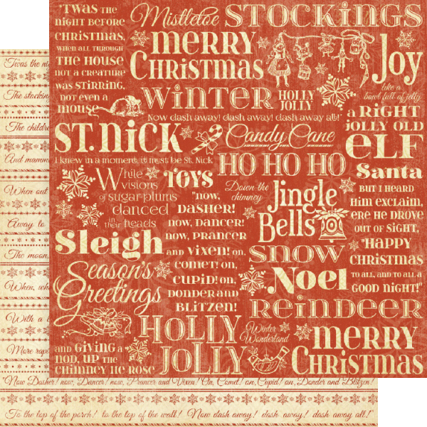 Graphic 45 ‘Twas The Night Before Christmas 8” x 8” Paper Pad
