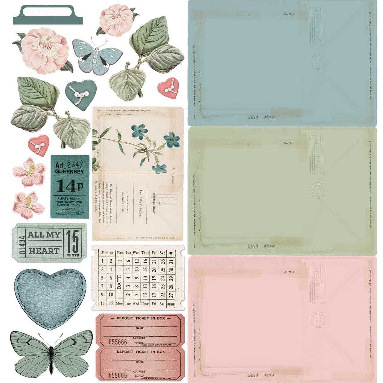 49 and Market Vintage Artistry Tranquility 12 x 12 Collection Paper Pack