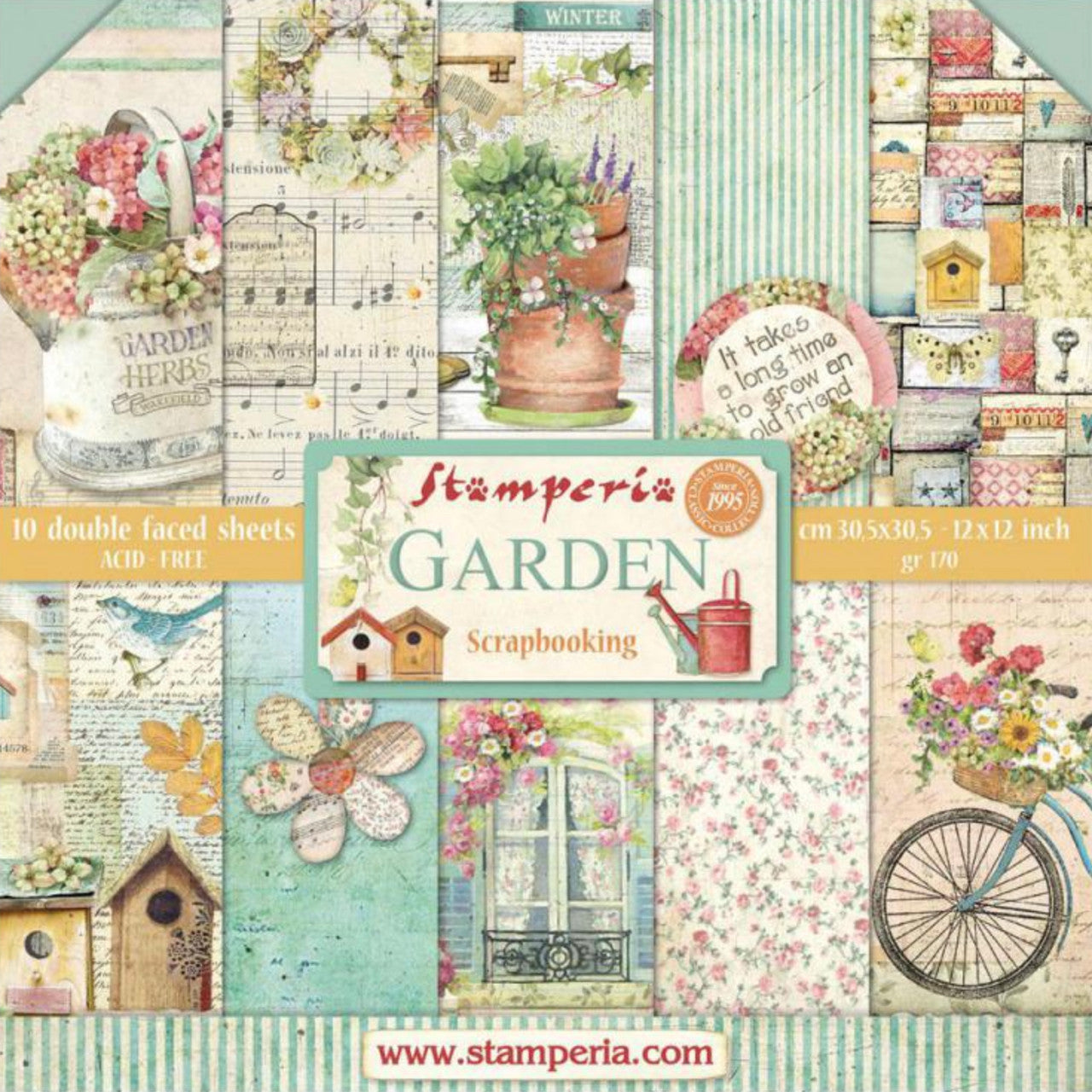 Stamperia Garden Paper Pack 12” x 12”