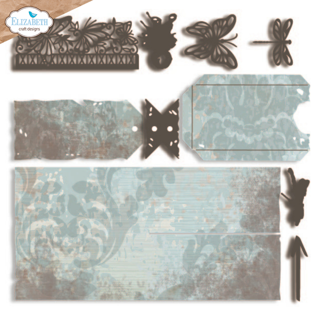 Elizabeth Craft Designs Split Tag Pocket Page Metal Die Set