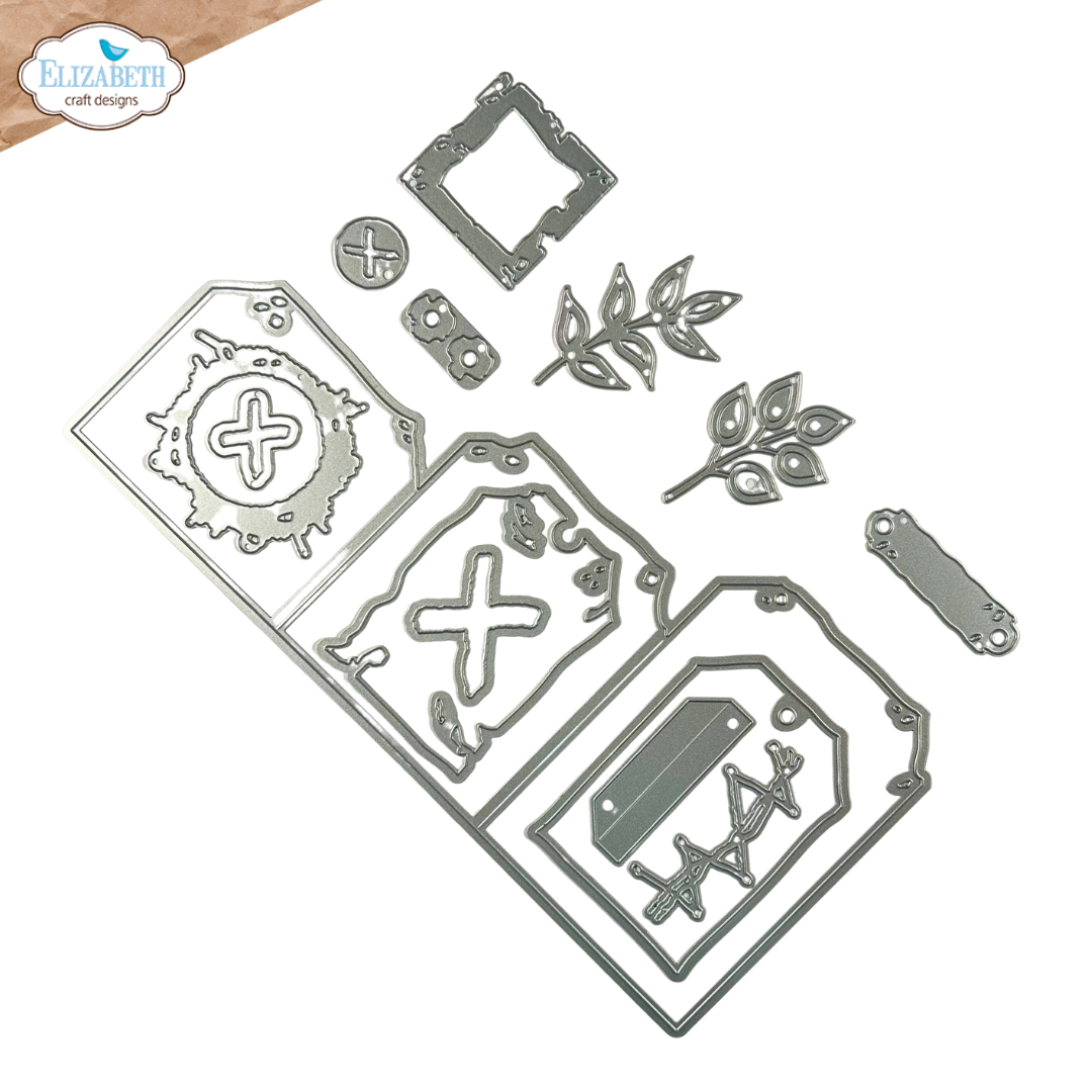 Elizabeth Craft Designs Tag Folding Trio Metal Die Set