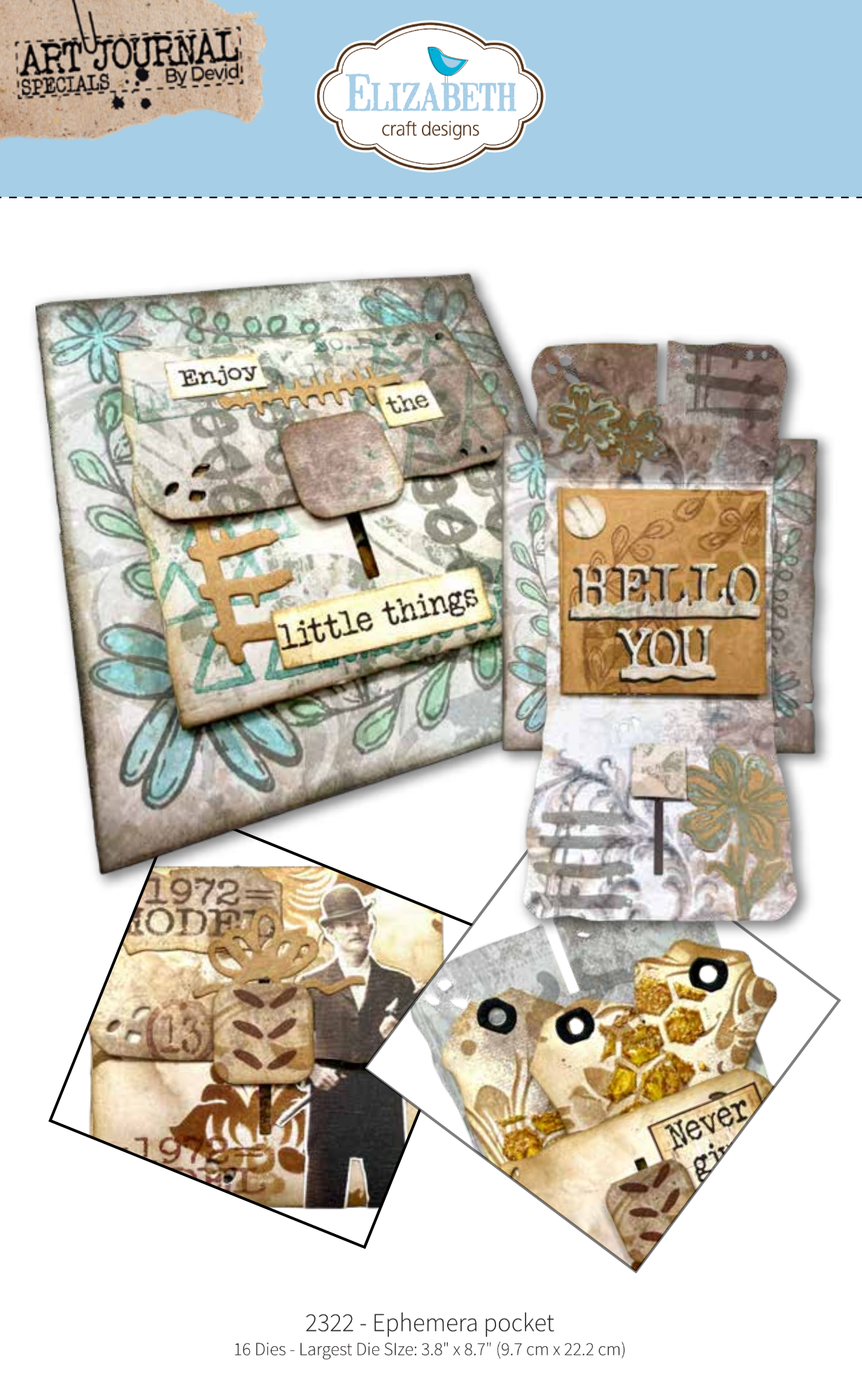Elizabeth Craft Designs Ephemera Pocket Metal Die Set