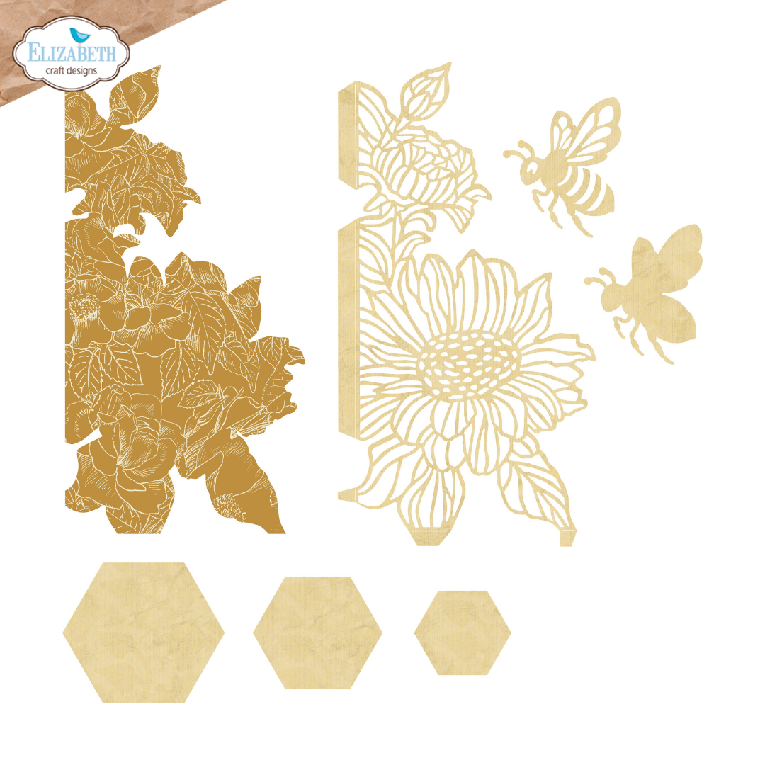 Elizabeth Craft Designs Bee and Flower Accents Metal Die Set