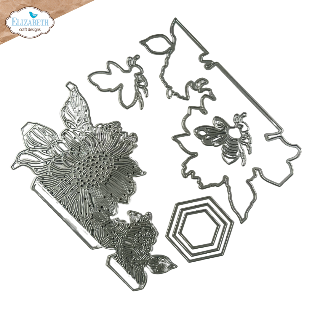 Elizabeth Craft Designs Bee and Flower Accents Metal Die Set