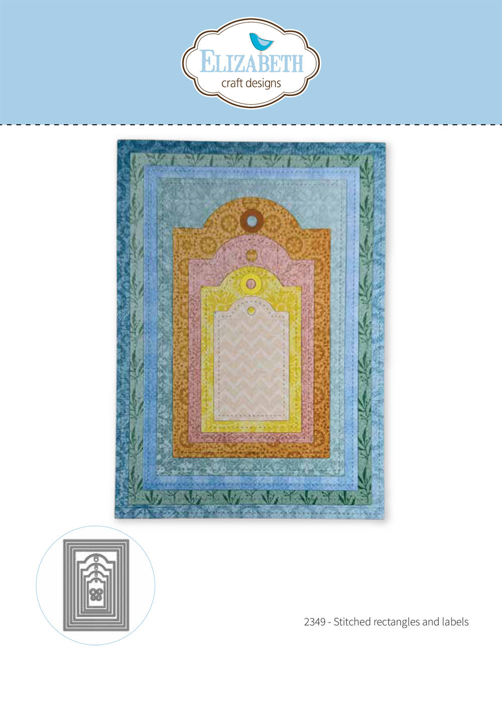 Elizabeth Craft Designs Stitched Rectangles and Labels Metal Die Set
