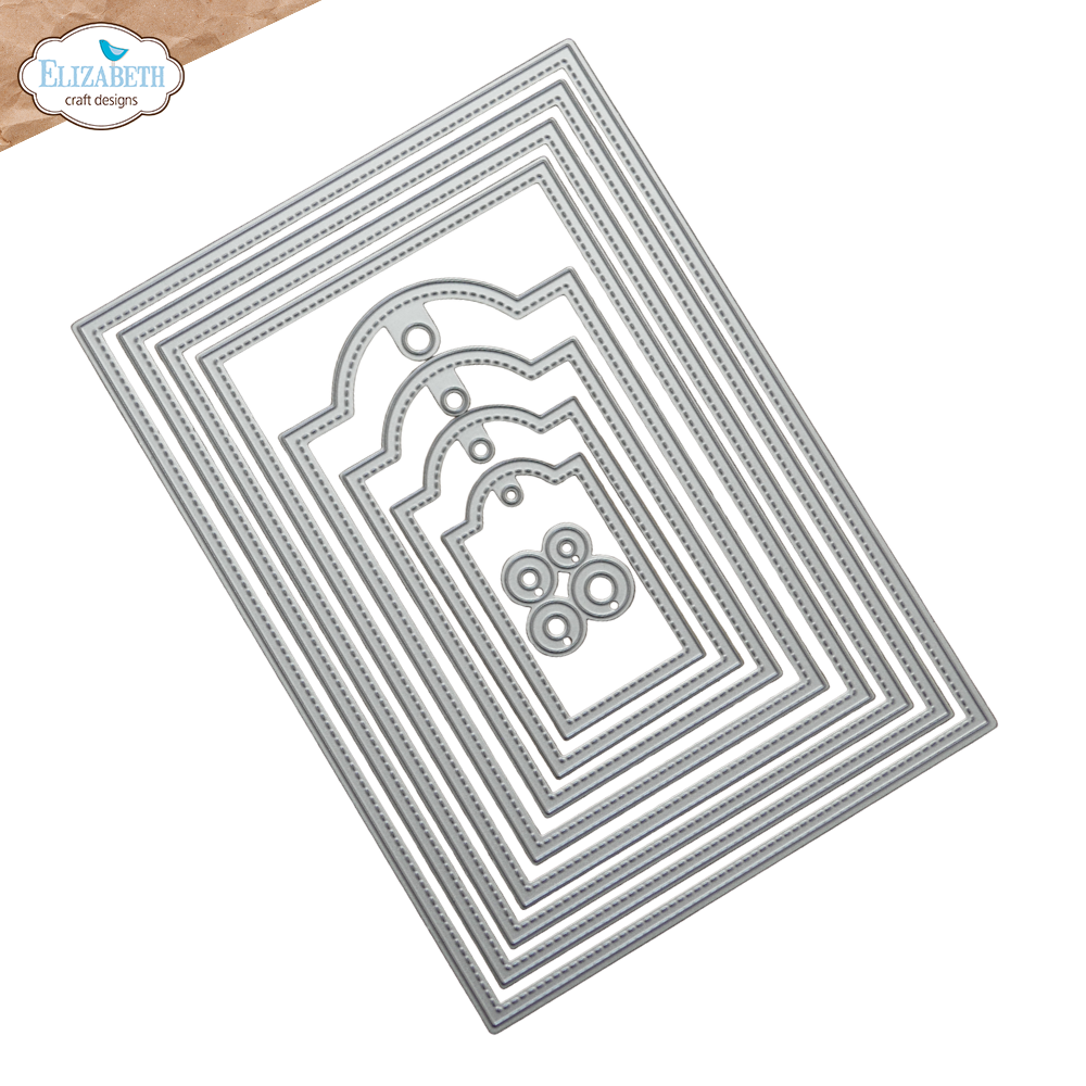 Elizabeth Craft Designs Stitched Rectangles and Labels Metal Die Set