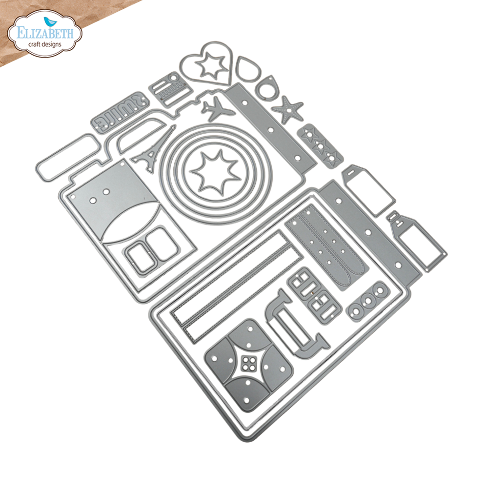 Elizabeth Craft Designs Camera and Suitcase Build A Book Metal Die Set