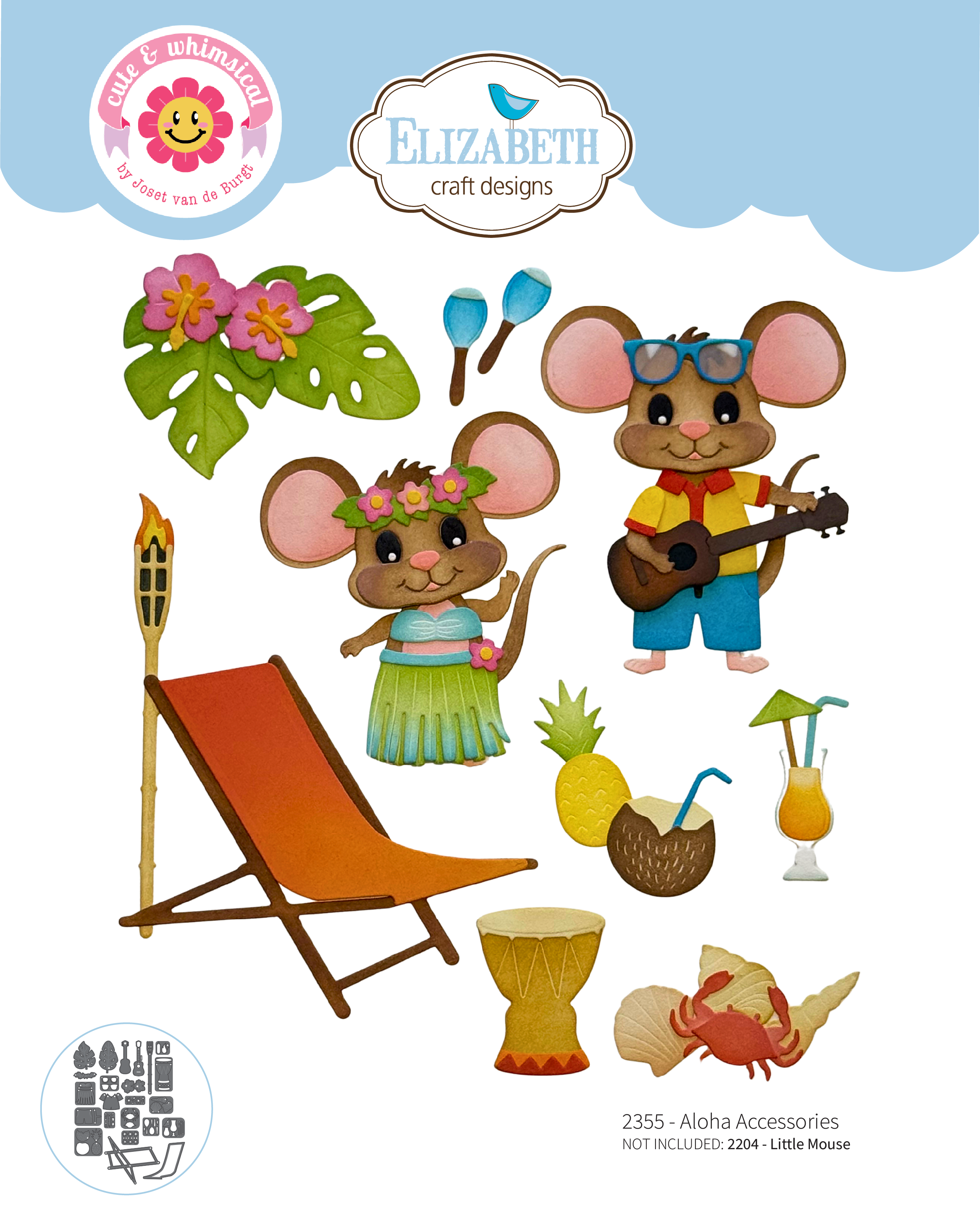 Elizabeth Craft Designs Aloha Accessories Metal Die Set